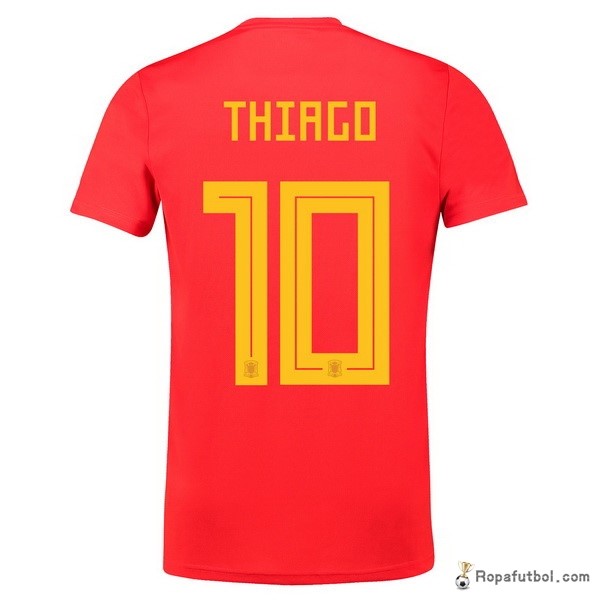 Camiseta España Replica Primera Ropa Thiago 2018 Rojo